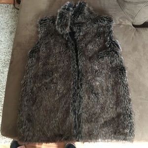 Faux fur sweater vest